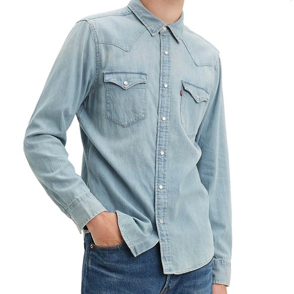 Levi's Standard Fit Classic Denim Western Shirt - Picture 1 of 4